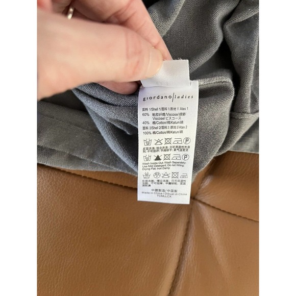 Giordano Ladies Gray Pullover Mixed Media 1/4 Sleeve Blouse Size XS - Picture 6 of 6